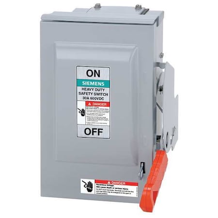 Nonfusible Solar Safety Disconnect Switch, 200 A, 600V AC/DC, 3 Pole, NEMA 3R