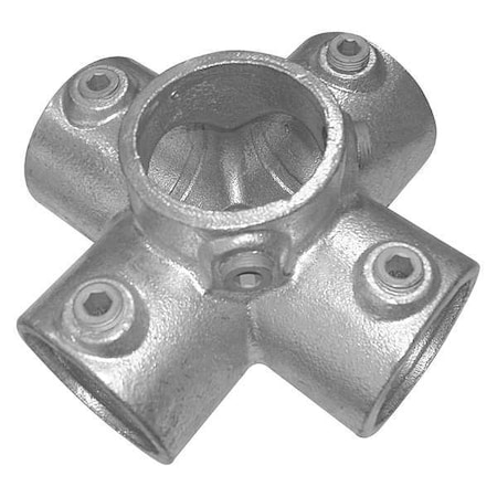 Structural Pipe Fitting, Four-Socket Cross, Cast Iron, 1.5 In Pipe Size, 50000 Lb Tensile Strength