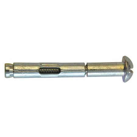 Sup-R-Sleeve Sleeve Anchor, 1/4 Dia., 1-1/4 L, Carbon Steel Zinc Plated, 50 PK
