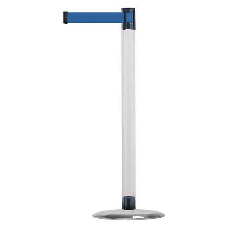 Barrier Post With Belt,Metal,7-1/2 Ft. L