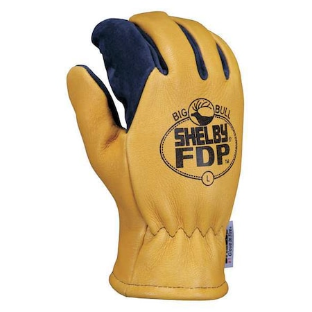 Firefighters Gloves,L,Bl/Gld,PR