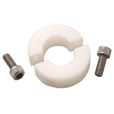 Shaft Collar,Clamp,2Pc,3/8 In,Plastic