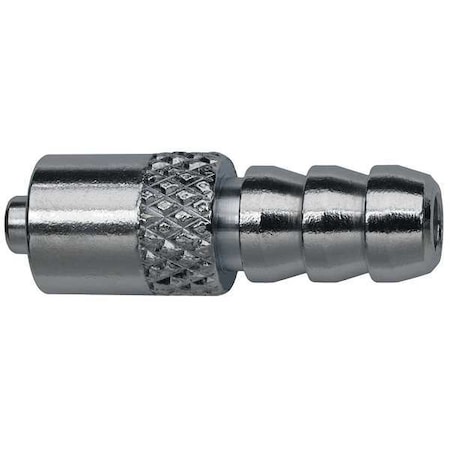 Luer Lock Barb Adapter, Plated Brass Silver