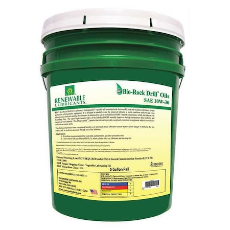 Drill Oil, Pail, Yellow, 10W-30, 5 Gal.