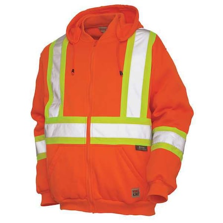 4XL Hi-Vis Hooded Sweatshirt, Orange