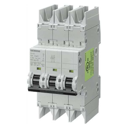 Miniature Circuit Breaker, 10 A, 277/480V AC, 3 Pole, Standard Mounting Rail Mounting Style