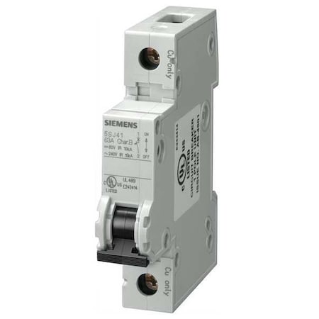 IEC Miniature Circuit Breaker, 0.5 A, 240V AC, 1 Pole, DIN Rail Mounting Style, 5SJ4 Series