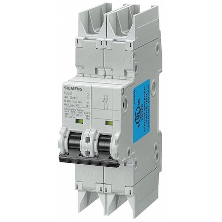 Miniature Circuit Breaker, 6 A, 277/480V AC, 2 Pole, Standard Mounting Rail Mounting Style