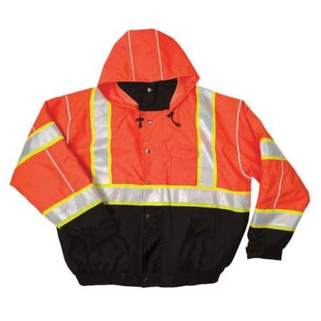 Large Hi -Vis Bomber Jacket, Orange