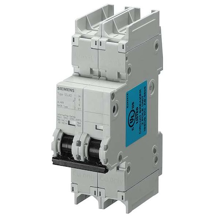 Miniature Circuit Breaker, 50 A, 240V AC, 2 Pole, Standard Mounting Rail Mounting Style, 5SJ4 Series