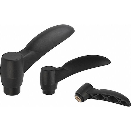 Adjustable Handle Eco Size: 3 3/8-16, Plastic Black RAL 7021, Comp: Steel