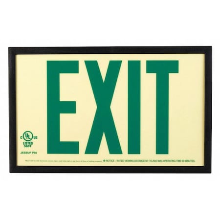 Reflective Exit,P50,w/Frame,Green On PL