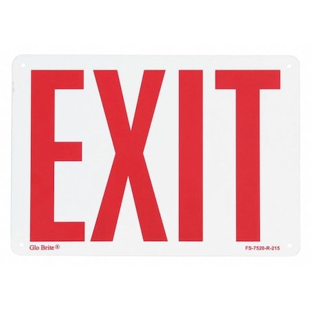 Rigid Exit Sign,Red On PL,7x10
