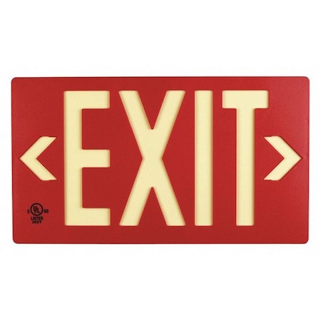 Exit Sign,PM75,Red W/PL Double