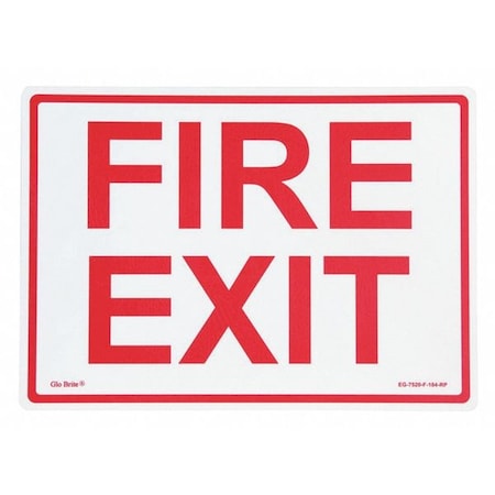 Fire Exit,Red OnPL,14x10