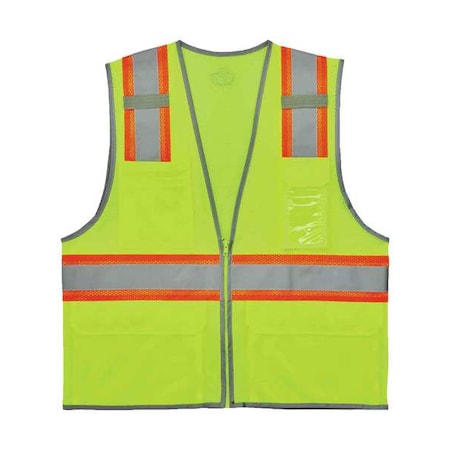 Two Tone Mesh Safety Vest,Lime,4XL/5XL