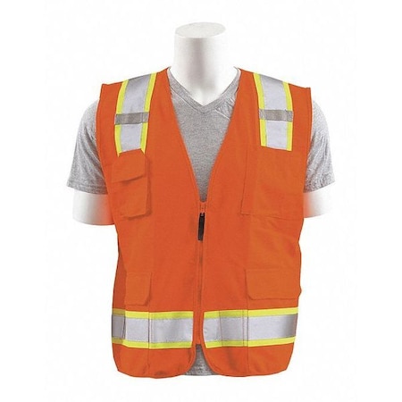 Surveyor Vest,ANSI Class 2,Orange,MD