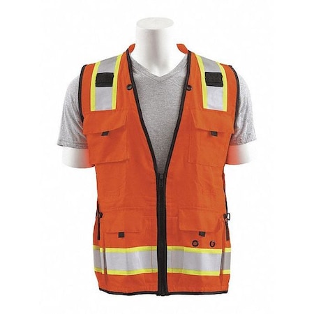 Surveyor Vest,Deluxe,Orange,5X