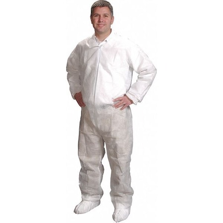 Coverall,Disposable,XL,Package Quantity 25,XL,25 PK,White,GenPro,Zipper