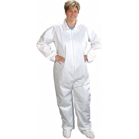 Coverall,Disposable,L,Package Quantity 25,L,25 PK,White,ComforTech