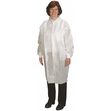 Critical Cover Nutech Lab Coat,Disposable,3 Pockets,L/XL,PK25