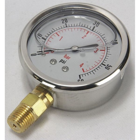 Gauge,Glycrne Flld,0-60 Psi,1/4 Stm Mnt