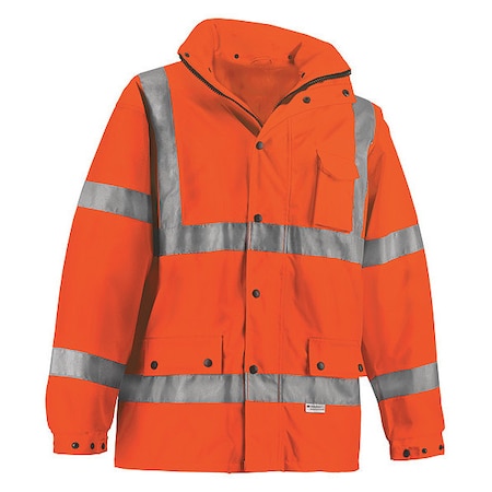 High-visibility Orange Hooded Jacket Size