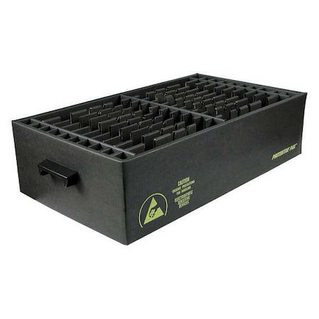 Stacking Container, Black, Cardboard, 40 3/4 In L, 2 1/2 In W, 2 1/4 In H