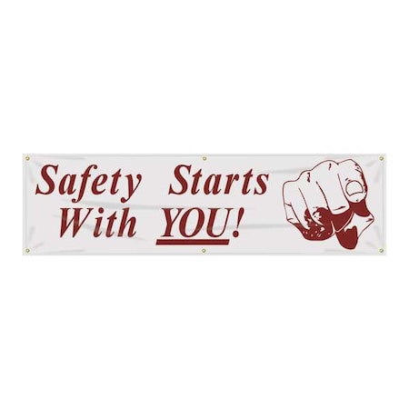 Banner,Safety Starts With You,28 X 96 In