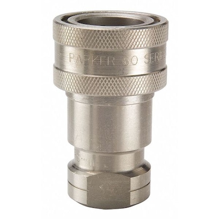 Hydraulic Quick Connect Hose Coupling, 303 Stainless Steel Body, Sleeve Lock, 60 Series