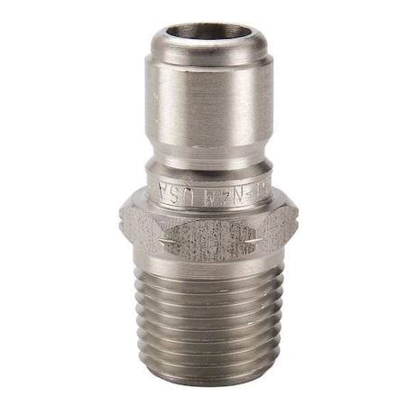 Hydraulic Quick Connect Hose Coupling, 303 Stainless Steel Body, Ball Lock, 3/4-14 Thread Size