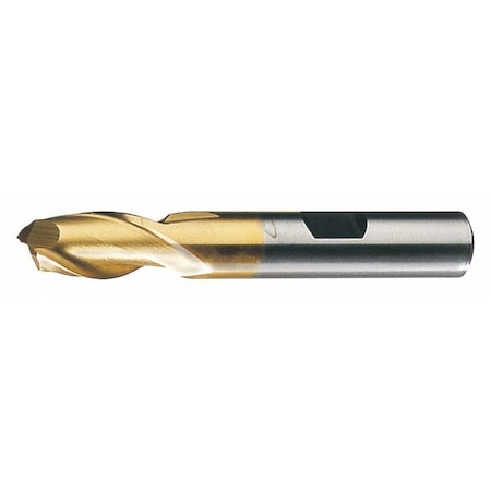 2-Flute HSS Square Single End Mill Cleveland HG-2-TN TiN 33/64x1/2x1-1/8x3-3/8