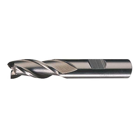 3-Flute HSS Center Cutting Square Single End Mill Cleveland HG-3 Bright 11/32x3/8x1-1/2x3-1/4