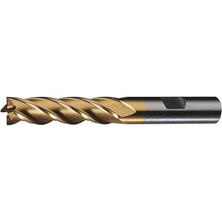 6-Flute HSS Center Cutting Square Single End MIll Cleveland HG-4C TiN 1-3/8x1x2x4-1/2