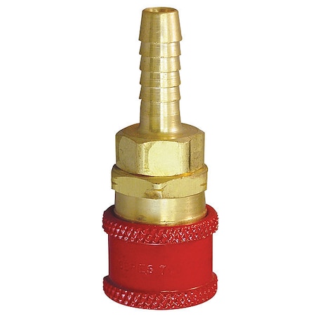 Coupler Body,Hose Barb,1/4,Brass