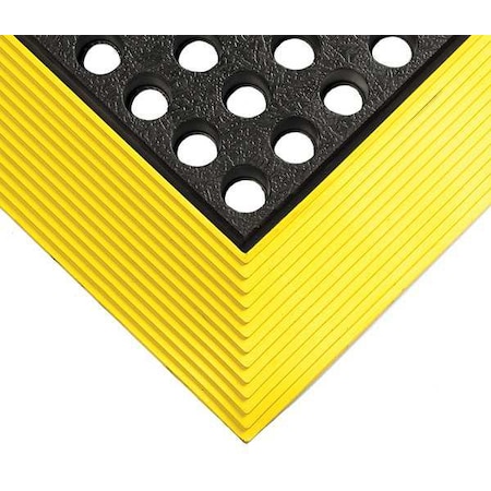 Black With Yellow Border Smooth Drainage Mat 3 Ft W X 4 Ft L, 5/8 In