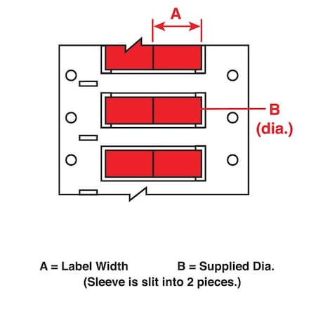 1 X 2-7/16 Red Wire Marking Sleeves, PS-1500-2-RD-2
