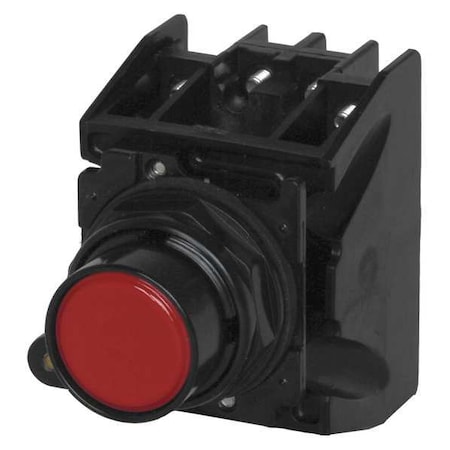 Hazardous Location Push Button With Contacts, 30 Mm, 1 NC, 1 NO, Red