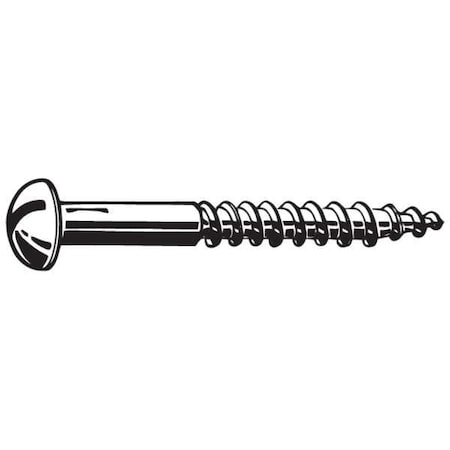 Wood Screw, #6, 1 In, Zinc Yellow Steel Round Head Slotted Drive, 100 PK