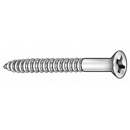 Wood Screw, #7, 1/2 In, Zinc Yellow Steel Flat Head Phillips Drive, 100 PK