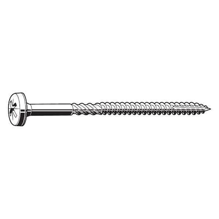 Wood Screw, #6, 3/4 In, Zinc Plated Steel Pan Head Phillips Drive, 200 PK