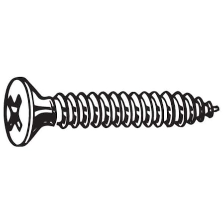 Sheet Metal Screw, #12 X 7/8 In, Zinc Plated Steel Flat Head Phillips Drive, 100 PK