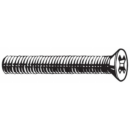 M8-1.25 X 35 Mm Phillips Flat Machine Screw, Zinc Plated Steel, 25 PK