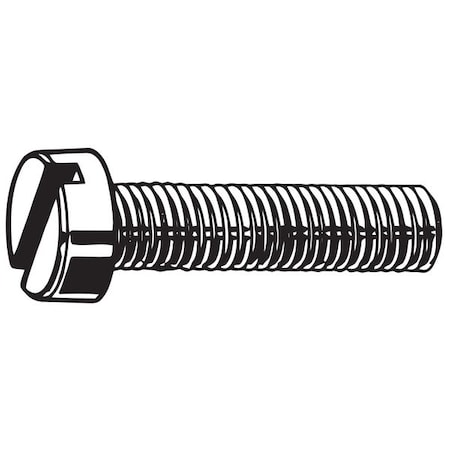 M8-1.25 X 40 Mm Slotted Cheese Machine Screw, Plain 18-8 Stainless Steel, 25 PK