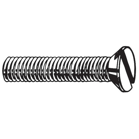 5/16-18 X 2 In Slotted Flat Machine Screw, Plain 18-8 Stainless Steel, 10 PK