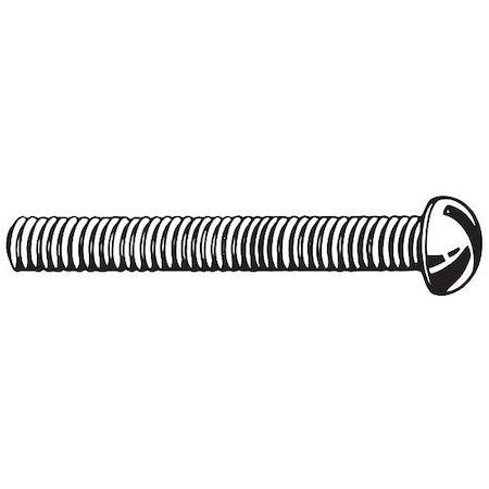 3/8-16 X 1 In Slotted Round Machine Screw, Zinc Plated Steel, 100 PK