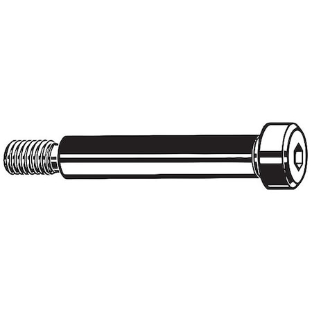 Shoulder Screw, 5/16-18 Thr Sz, 1/2 In Thr Lg, 1 In Shoulder Lg, 18-8 Stainless Steel, 2 PK