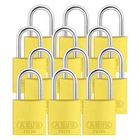 Lockout Padlock,KA,Yellow,2-17/32H,PK12