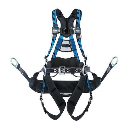 Full Body Harness, Vest Style, 2XL/3XL, Polyester, Blue