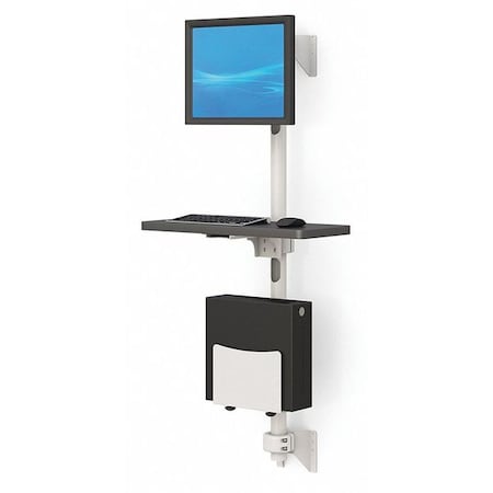 Mounted Pole-Type Computer Workstation
